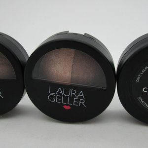 X3 Laura Geller CREMA/CAPPUCCINO Baked Color Intense Shadow Duo
